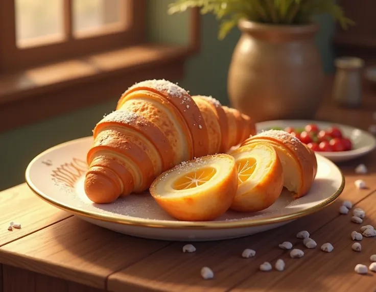 tambahkan piring di croissant nya 