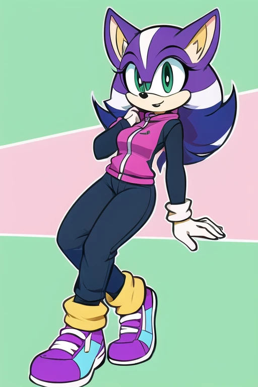 Female furry teenager purple skunk sonicfurrymix style 