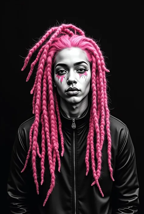 Lets do something ,  in an image with a black background enter this number  " "  in the upper left corner put a face that shows some eyes and pink hair,  Nothing else . 
 In the lower right corner enter a person with dreadlocks and the hair back ,  remembe...