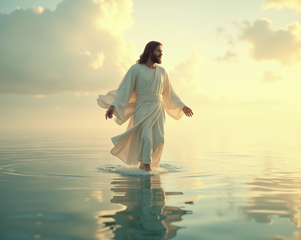 Jesus Christ walking on water