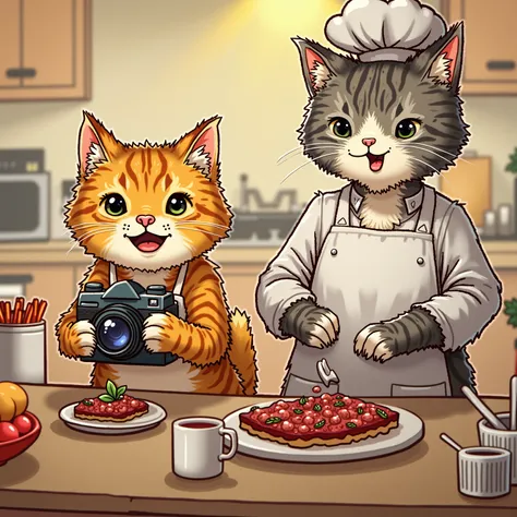 cat photographer and cat cook