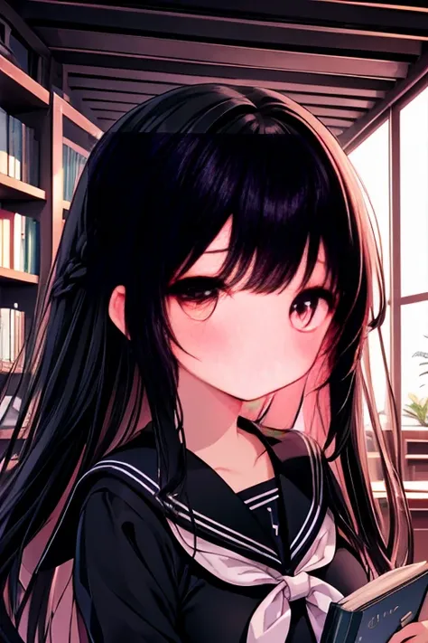 masterpiece,  top quality ,  very detailed, ( illustrations,  Official Art : 1.1),  1 girl, ,black  long hair,  ,  long hair (()), masterpiece,  top quality , (((  very delicate and beautiful girl )))),  amazing,  beautiful detailed eyes, blunt bangs , Tea...