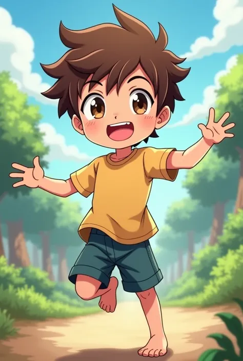 Brown-haired boy in anime style