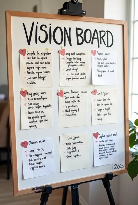 Faire un vision board pour 2025
Rencontre des personnes importantes, diplôme, apprendre de nouveaux comportements, intégrer des associations, croissance spirituelle, sport, manger sain, voyage, largent, famille Joyeux, slam voix off, amour, nouveau opportu...