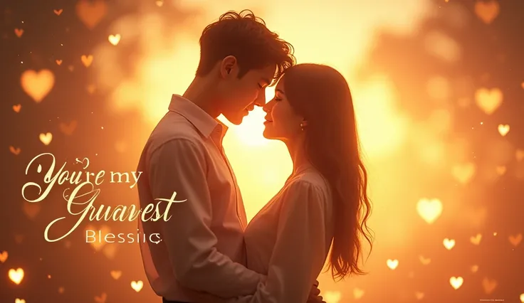 Thumbnail Design Prompt:

Create a warm and romantic thumbnail for the song "Youre My Greatest Blessing". The background should feature a glowing golden sunset or a serene starry sky with soft, dreamy colors like orange, pink, and purple. In the foreground...