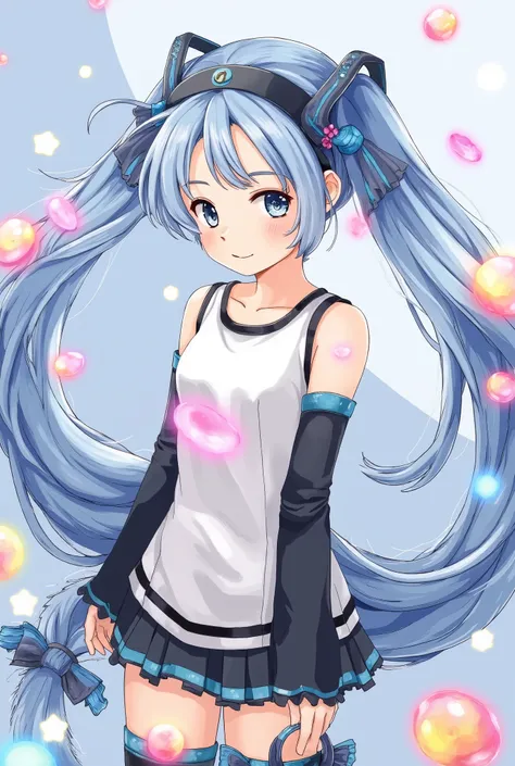 (masterpiece、 top quality 、 top quality 、 Official Art 、 beautiful and beautiful :1.2)、( One Girl :1.3) Hatsune Miku 、 twin tails, Beautiful breasts,   cute girl、(masterpiece), ( top quality ), ( super detailed ),(Dish-shaped hair),( illustrations), ( 1 gi...