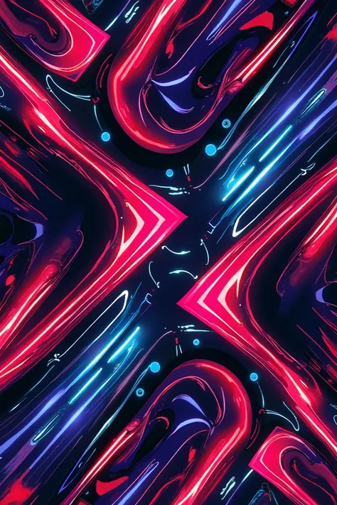 Create a vibrant and dynamic abstract design featuring geometric shapes, sharp lines, and bold neon colors. The pattern should be energetic and modern, suitable for a youthful and unisex aesthetic. Use a combination of angular and curved elements to create...