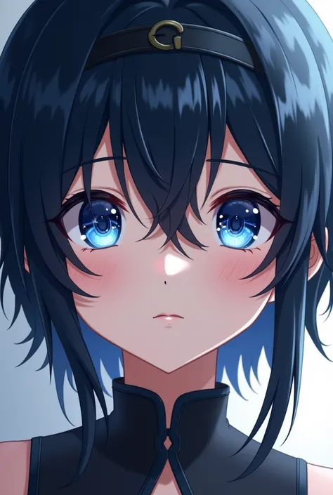 Anime  black hair blue eyes 