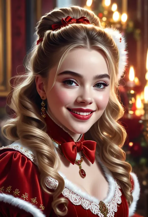 young. Mrs Claus.Sabrina Carpenter, Scarlett Johanson, Chloe Bennett. Official Art, Award Winning Digital Painting, Digital Illustration, Extreme Detail, 4k, Ultra Hd, Rococo, Polished, Intricate, Realistic Fantasy Art, Sharp Focus, Concept Art, Art By Wlo...