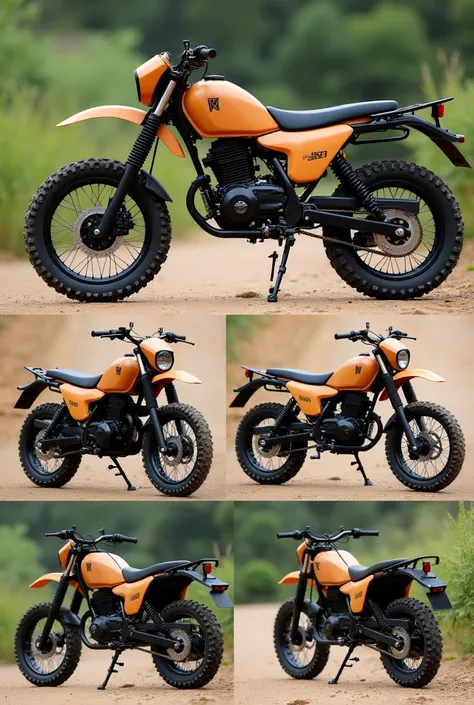 Yamaha Xtz 125 motorcycle color tan, at different angles