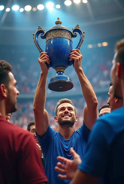 Coupe  trophee bleu victoire 