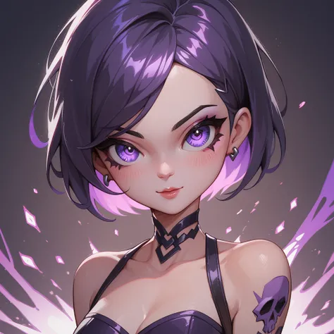 Generate Thais image with a purple skull fantasy of fortnite