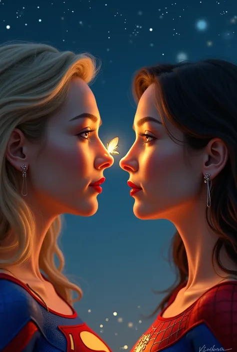 Supergirl and Spidergirl had a firefly sitting on their faces.

