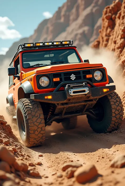 Suzuki samurai offroad modified for offroad extreme orange