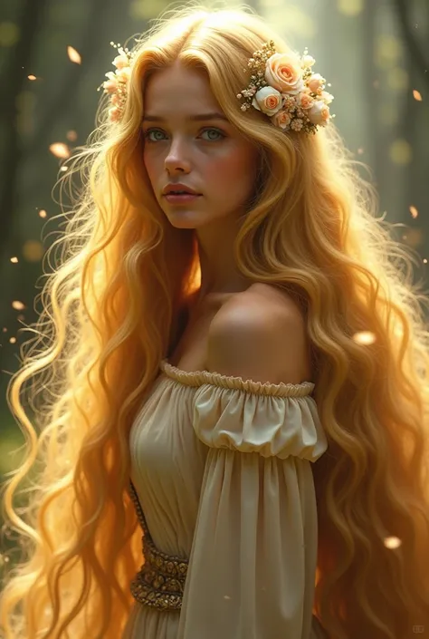 Ruppunzel magicaly beautiful gold long hair