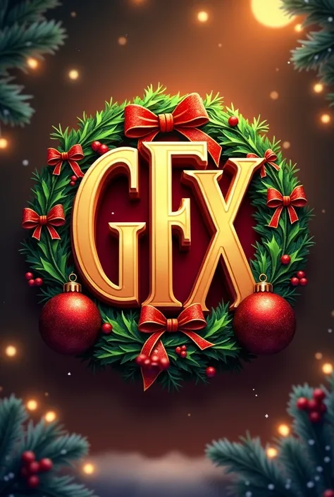 I want a Christmas logo with the initials, GFX and that it is well decorated with Christmas things