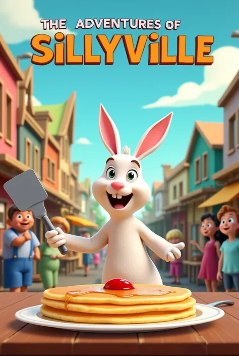 Title: The Adventures of Sillyville: "The Great Pancake Flip-Off"

Scene 1: Introduction
(Happy music plays. The scene opens in Sillyville, a colorful, cartoonish town with lots of quirky characters.)

Narrator (voiceover):
Welcome to Sillyville, the silli...