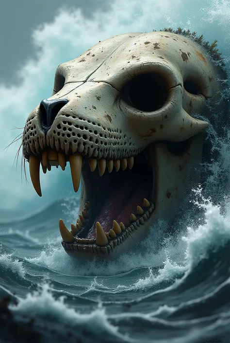 Angry sea lion skull
