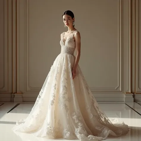 1girl, Solo, wearing most expensive wedding dress in world front pose 8k quality