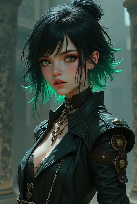 Je souhaiterais une image type manga dune femme ressemblant à un mélange parfait de Billie eilish et ciri de witcher 3 