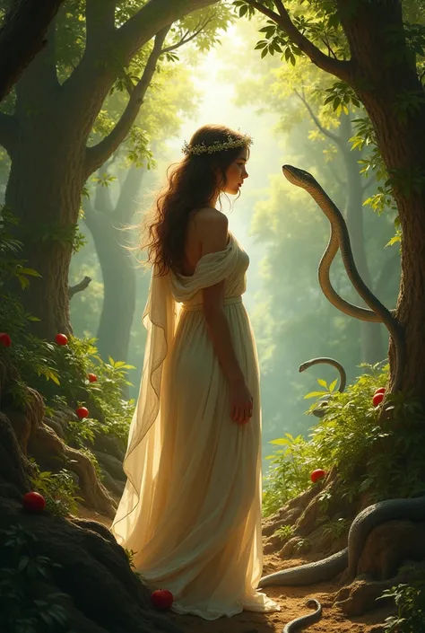 The choice of Eve ,  an act of rebellion or unconditional love ?  The fate of Eden hung in the balance ,  balancing between lost innocence and the discovery of knowledge,  in a drama as old as time .