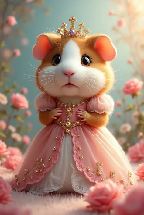 A guinea pig in a princess dress 