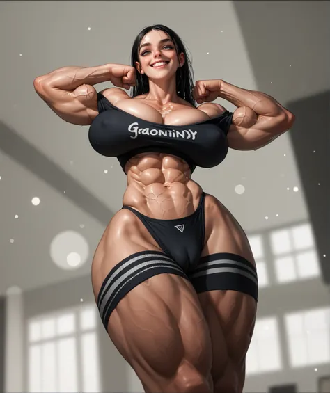 A stunning intricate, (cute), 1girl bokeh, cinemascope, moody, epic, gorgeous, film grain,, grainy, (big round breast, (muscle:1.9), thick chest muscle, (Reflective Muscle texture:1.8), (shredded muscle), (ten pack abs:1.5), (vascularity), chest veins, cap...