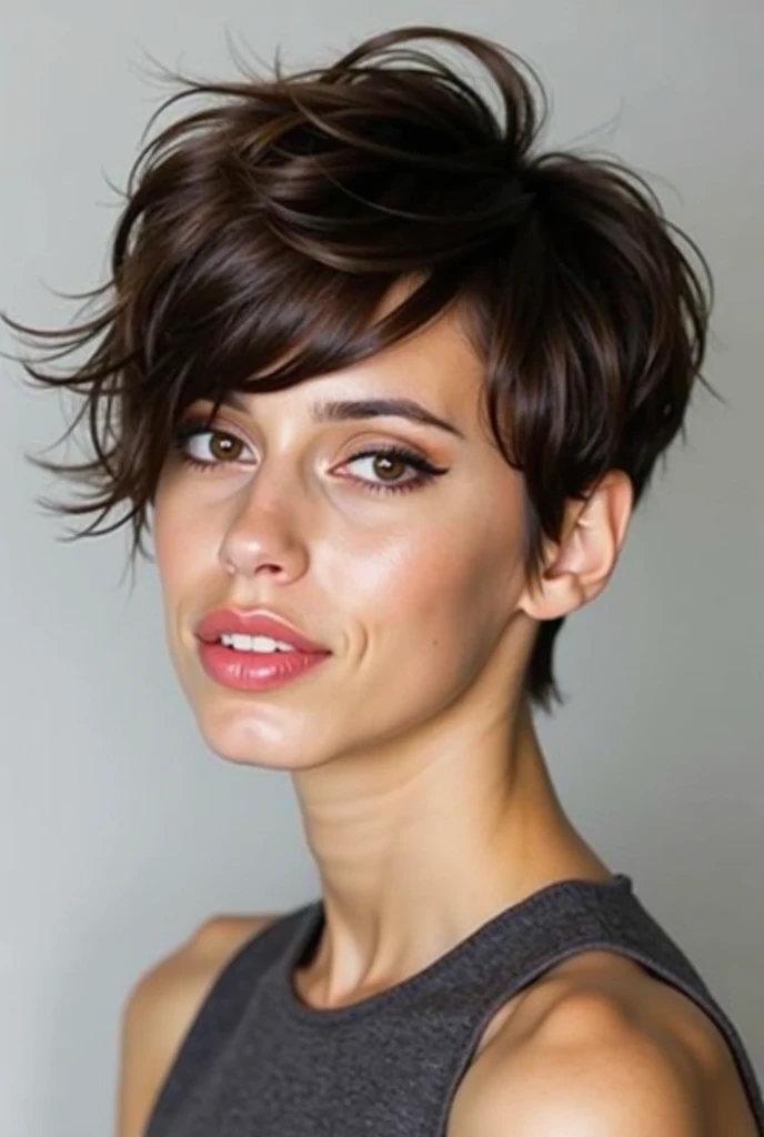 Medium cropped hairstyle 