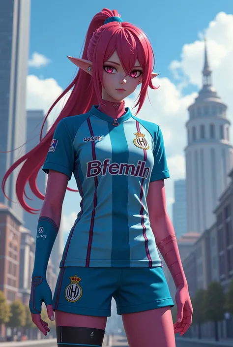 Fait moi furina de genshin impact avec un maillot de Marseille 