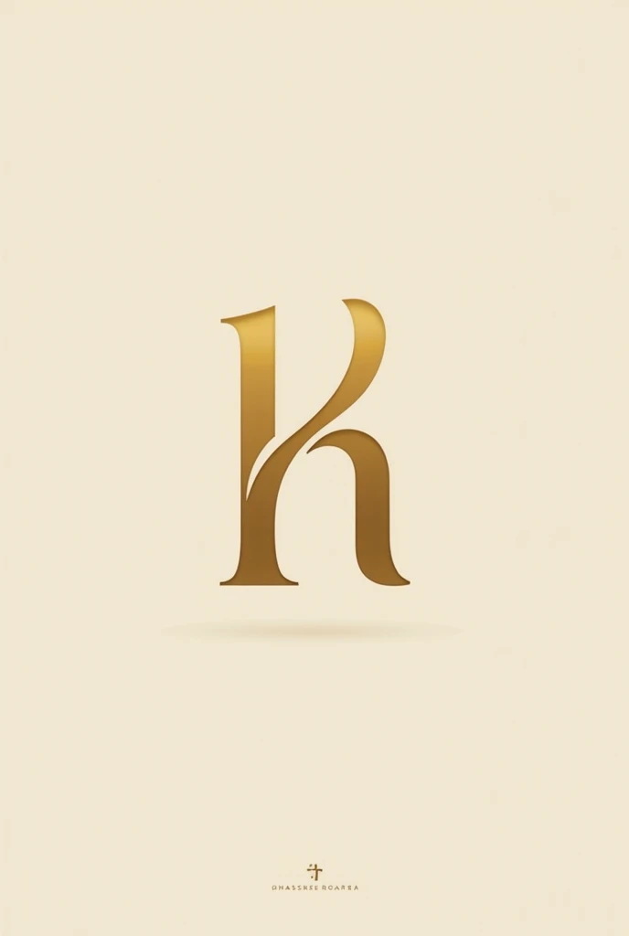 a gold logo with few strokes that refer to balance and the letter H using the golden ratio