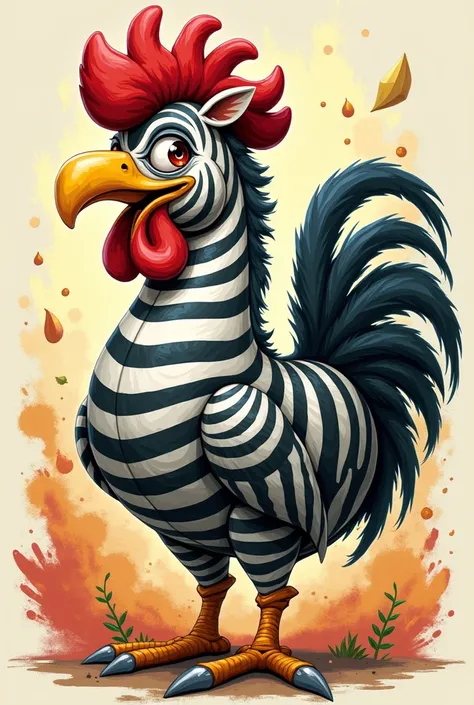 zebra as a rooster crazy