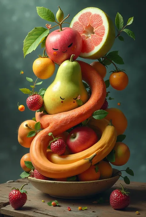 Create surreal works with fruits