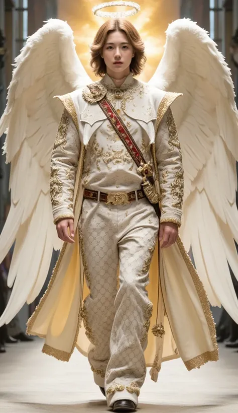 angel gabriel, parading, fashion wilk, , Gucci brand clothes