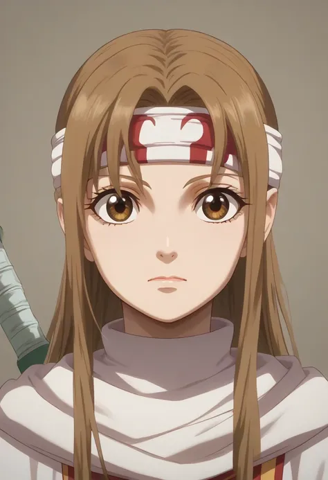 brown eyes brown hair sword art online ((asuna yuukii))  masterpiece, super detail, high details, high quality, best quality, highres, 1080P, 8k, 16k  very accurate  score_9, score_8_up, score_7_up, cowl headband on forehead 