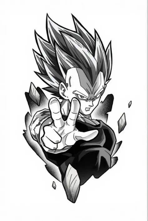 Create a goku art, with the same pose as Vegeta in the image