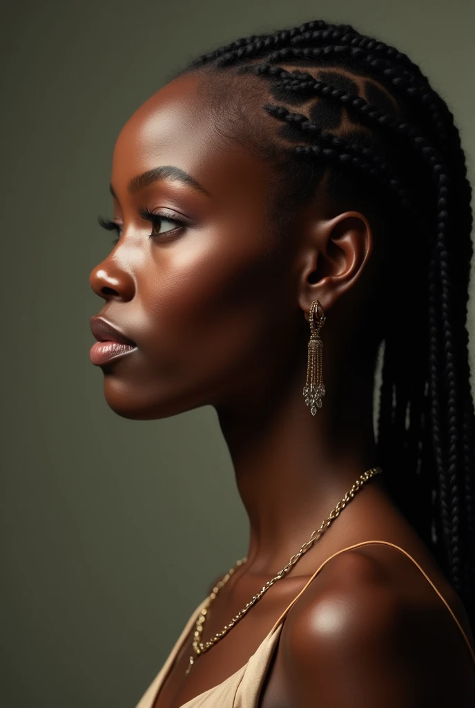 African woman in profile 