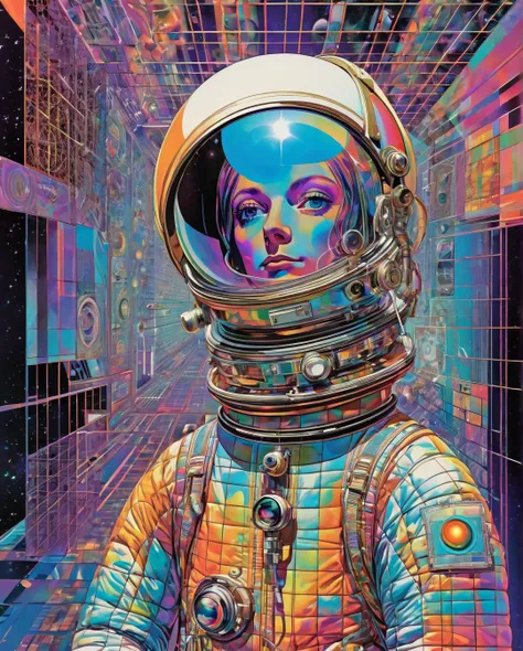  Art Book Cover
astronaut  ,   style style
psychedelic surrealism:,
Modernist Grid , 1970—present ,
holography,  Renaissance Perspective and Anatomy , video,
 Perspective Rendering , ( Art inspired by Dave McCain,   Intricate Details , oil)
