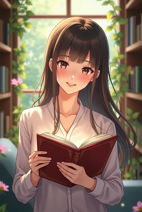 Images of anime women who like to read books