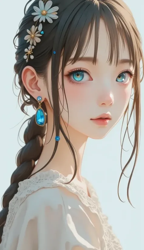  hair ornament 、 earrings for women with first name、 Tattoo 、Goth_punk,  1 girl, Alone,、 top quality ,  realistic ,  Super Delicate Illustration ,  BEAUTIFUL ATTRACTIVE ANIME GIRLS, Miku Hatsune,  slender body,  knotted hair,  One Girl ,  pictures of girls...