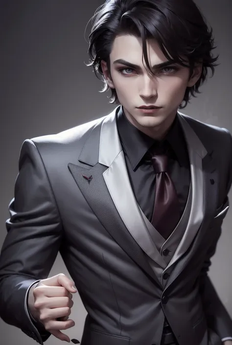 Vampire boy in elegant suit 