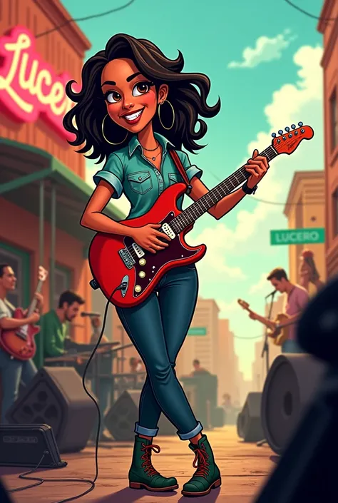 Could you please create the singer Lucero in a cartoon 