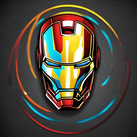 iron man logo with autism colors