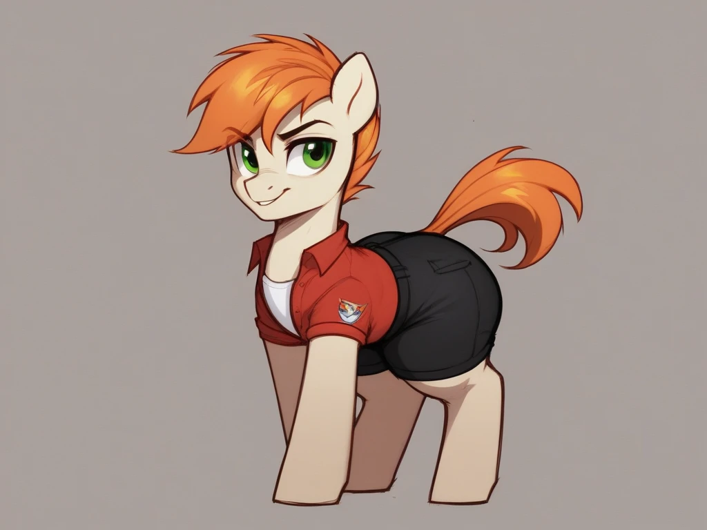 zPDXL, score_9, score_8_up, score_7_up, source_anime, BREAK
Ink sketch, Red color, 2boy, solo, Expreesive Green eyes, Max Nicky, (mlp), mlp, pony, Full Body, Wearing Black Shorts, Thick Thighs,