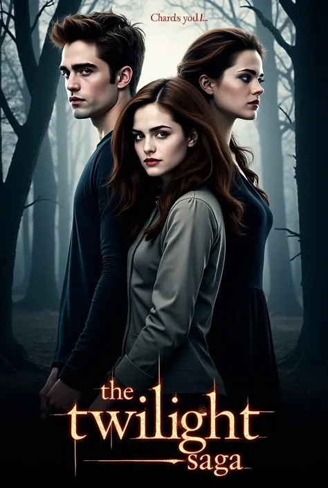 Create a poster for the movie "The Twilight Saga 6 The New Chapter" with Kristen Stewart, Robert Pattinson
The poster has a romantic, fantasy style, with supernatural and family elements. The poster focuses on the main characters of the "Twilight" series, ...