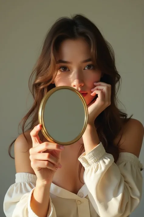 A girl taking a mirror selfie 