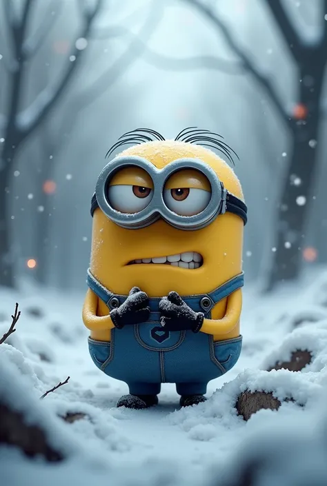 A minion in the cold and grumpy 