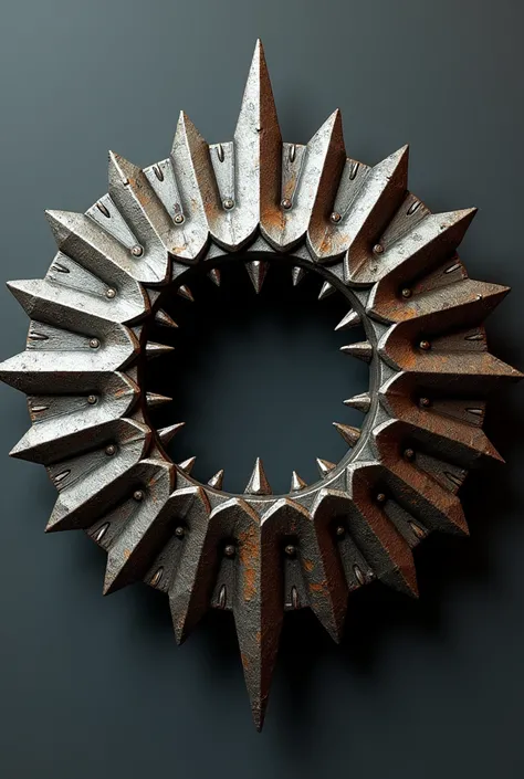 Generate a spiky metal belt buckle inspired by centipedes 