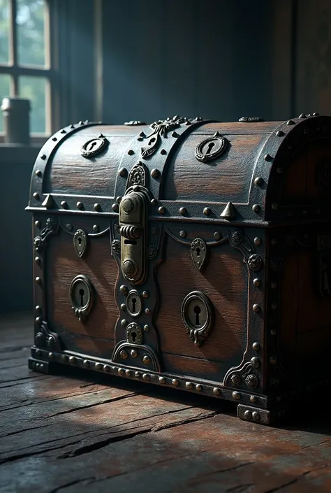 a chest with many keyholes