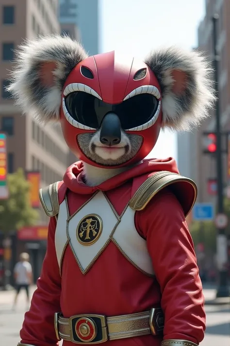 Koala disguised as Power Ranger