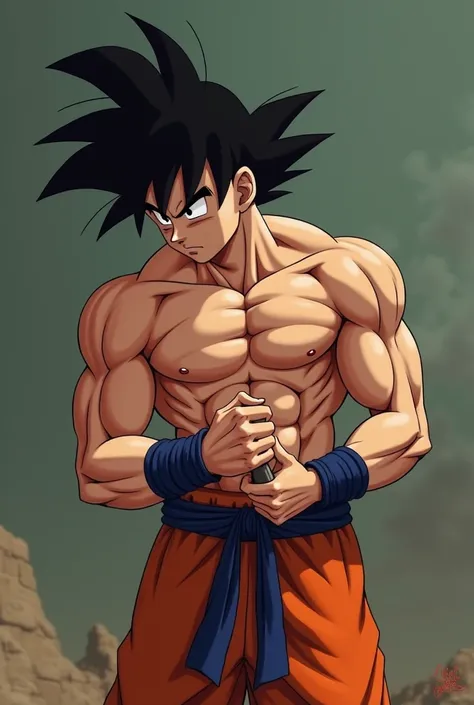 Naked Goku masturbating 